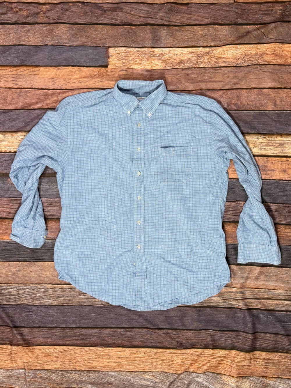 Brooks Brothers Blue Preppy Button-Down Dress Shirt Men's Professional